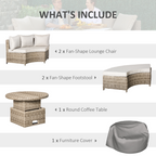 8-Seater PE Rattan DaybedTable with Olefin Cushion