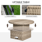 8-Seater PE Rattan DaybedTable with Olefin Cushion