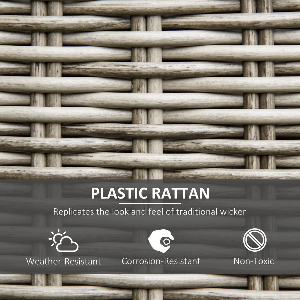 8-Seater PE Rattan DaybedTable with Olefin Cushion