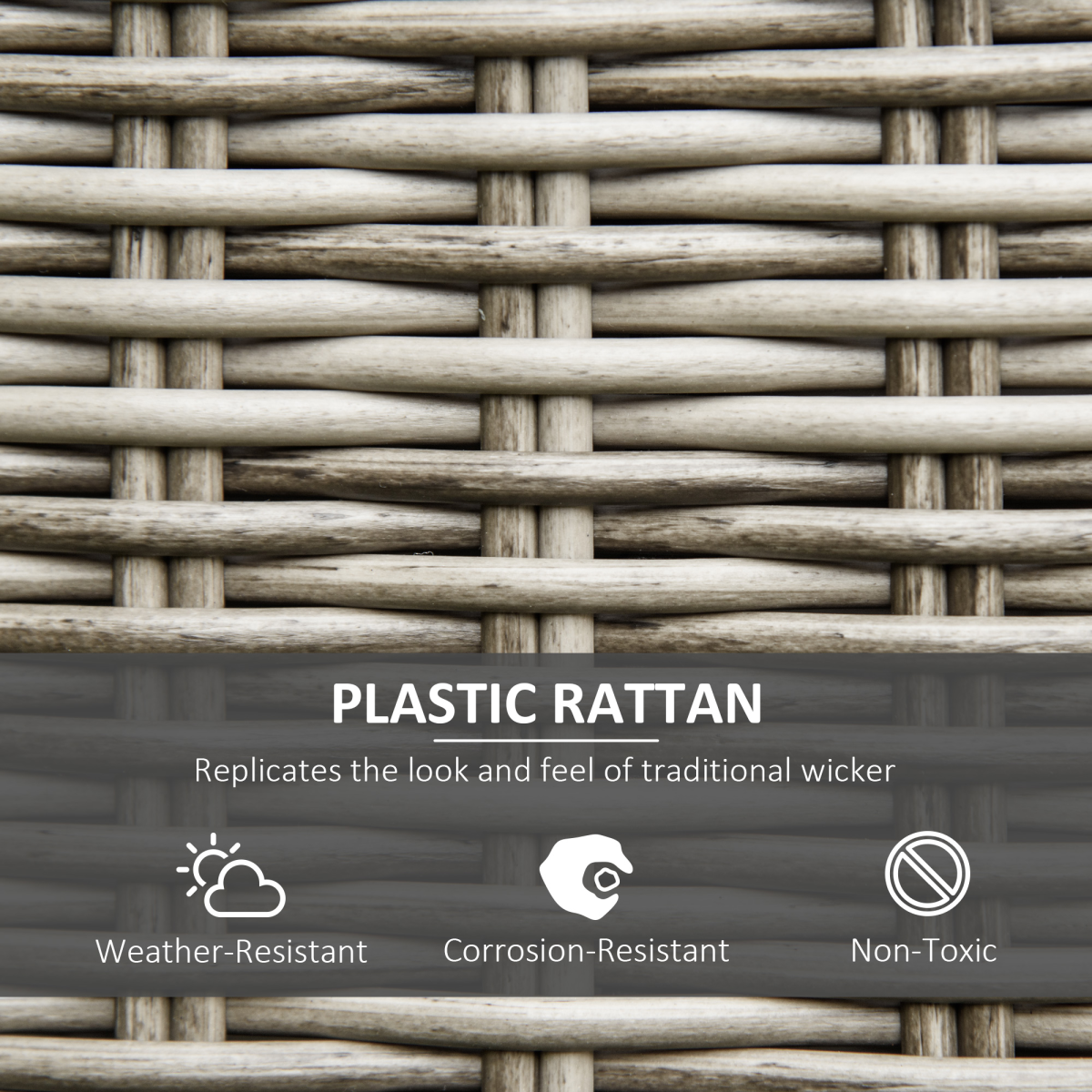 8-Seater PE Rattan DaybedTable with Olefin Cushion