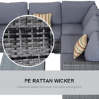 Rattan Set, 4 PC-Grey