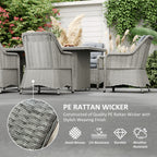 Outsunny 6 Seater Rattan Dining Set with Glass Top Table and Cushions, Grey