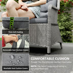 Outsunny 6 Seater Rattan Dining Set with Glass Top Table and Cushions, Grey