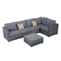Rattan Set, 4 PC-Grey